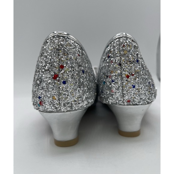 Little Kid Girl Glitter Princess Low Heel Fancy Party Dress Up Shoes Size 10 - Picture 4 of 9